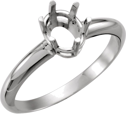 Sužadėtuvių Žiedas „Solitaire“ 14k white gold Oval 10mm x 8mm (1)