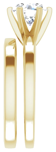 Sužadėtuvių Žiedas „Solitaire“ 585 Geltonojo Aukso Round 7mm (9)