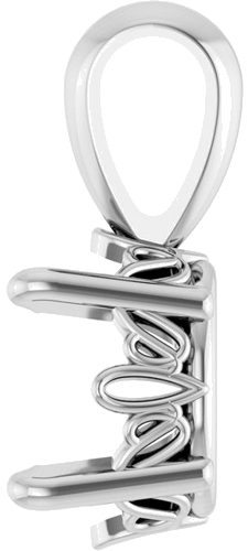 Pakabukas „Oval 4-Prong Solitaire“ 14k white gold Oval 8mm x 6mm (3)