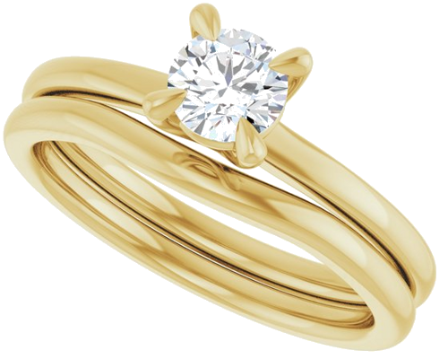 Sužadėtuvių Žiedas 14k yellow gold Round 4.8mm (10)
