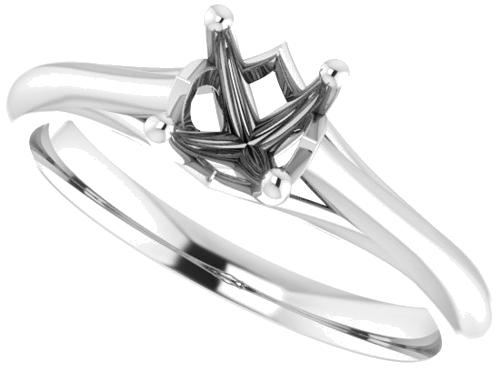 14K White 5.5 mm Round Solitaire Engagement Ring Mounting (5)