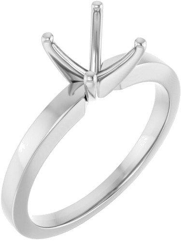 Sužadėtuvių Žiedas „Solitaire“ 14k white gold Square 5mm (1)