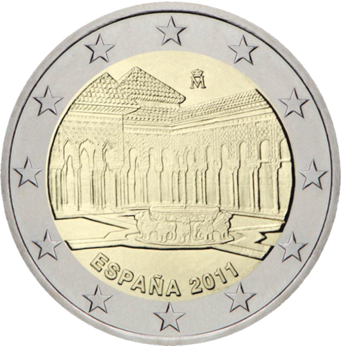 2011. gada Spānijas Lauvas pagalma 2 eiro monēta (1)