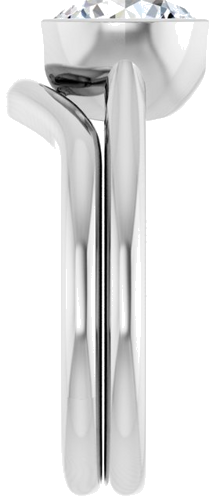 Sužadėtuvių Žiedas „Half Bezel Solitaire“ 585 Baltojo Aukso Round 8mm (9)