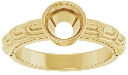 14K Yellow 6.5 mm Round Solitaire Engagement Ring Mounting (3)