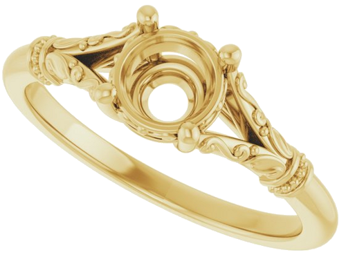 Sužadėtuvių Žiedas „Sculptural“ 14k yellow gold Round 5.8mm (5)