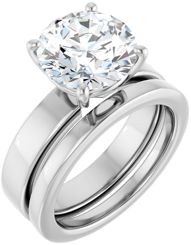 Sužadėtuvių Žiedas 14k white gold Round 10mm (6)