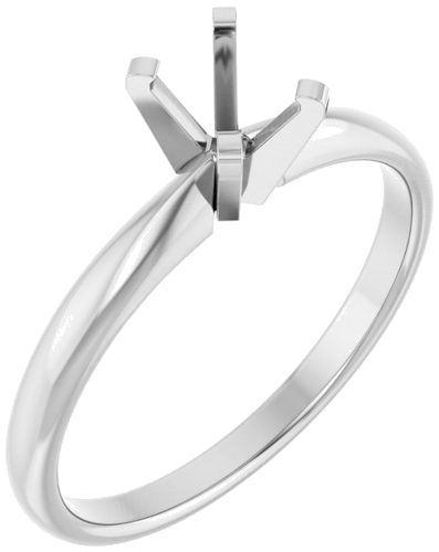 14K White 6.5 x 4.5 mm Oval Solitaire Engagement Ring Mounting (1)