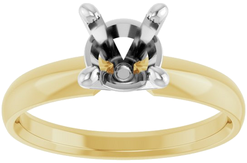 Sužadėtuvių Žiedas „Solitaire“ 14k yellow/white gold Round 6.5mm (3)