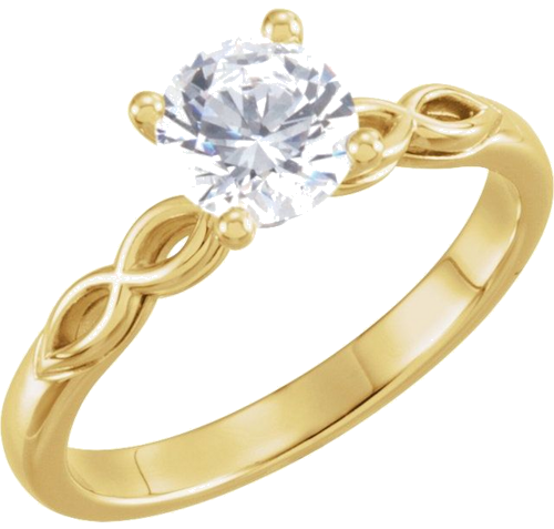 Sužadėtuvių Žiedas „Solitaire Sculptural“ 14k yellow gold Round 7.4mm (3)