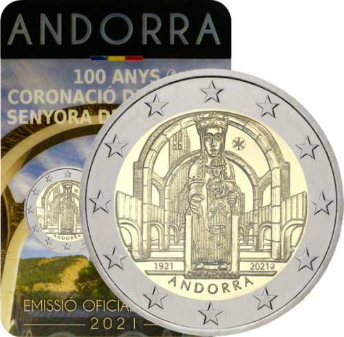 2021 Andoras Meritkselas Dievmātes 2 eiro BU monēta (1)