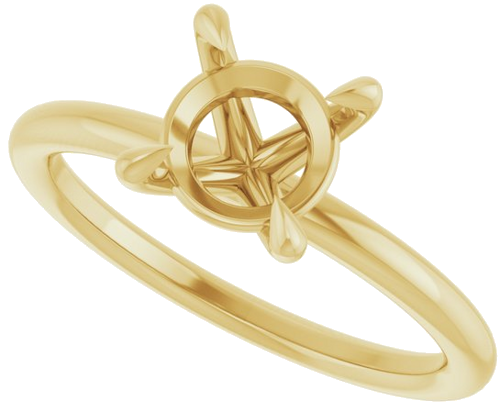 Sužadėtuvių Žiedas „Claw-Prong Solitaire“ 14k yellow gold Round 7.4mm (5)