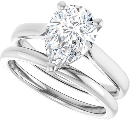 Sužadėtuvių Žiedas 950 Platinos Pear 10mm x 7mm (10)