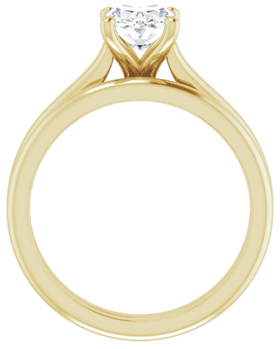Sužadėtuvių Žiedas „Accented“ 18k yellow gold Oval 8mm x 6mm (7)
