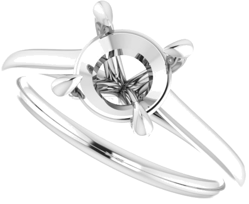 Platinum  7.4 mm Round Solitaire Engagement Ring Mounting (5)