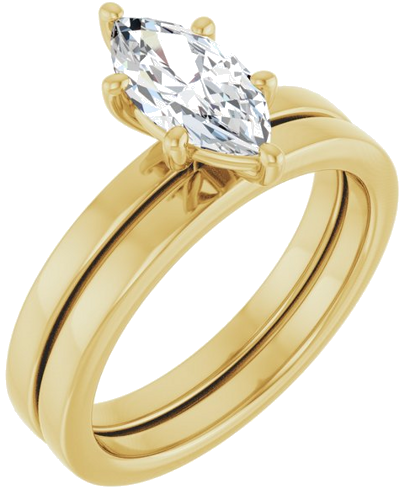 Sužadėtuvių Žiedas „Solitaire“ 14k yellow gold Marquise 10mm x 5mm (6)