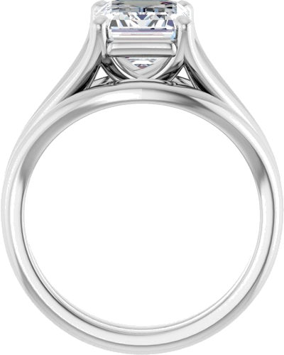 Sužadėtuvių Žiedas „Solitaire“ 14k white gold Emerald 9mm x 7mm (7)