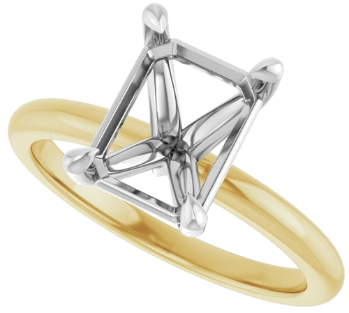 Sužadėtuvių Žiedas 585 Baltojo Ir Geltonojo Aukso Emerald 9mm x 7mm (5)