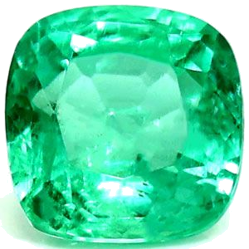 0.43 carat GREEN Cushion Smaragdas (1)