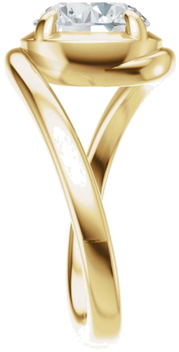 Sužadėtuvių Žiedas „Claw-Prong Solitaire Bypass“ 14k yellow gold Round 8.2mm (4)