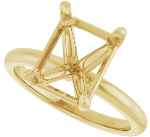 Sužadėtuvių Žiedas „Claw-Prong“ 18k yellow gold Emerald 10mm x 8mm (5)