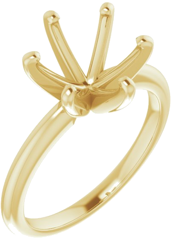 14K Yellow  9.4 mm Round Solitaire Engagement Ring Mounting (1)
