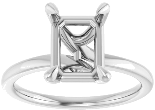 Sužadėtuvių Žiedas 14k white gold Emerald 9mm x 7mm (3)