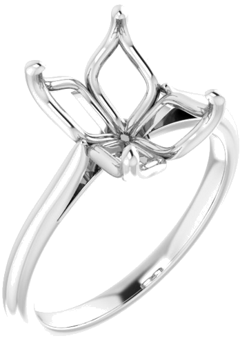 Sužadėtuvių Žiedas „Solitaire“ 585 Baltojo Aukso Emerald 10mm x 8mm (1)