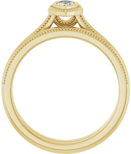 Sužadėtuvių Žiedas „Bezel-Set Solitaire“ 14k yellow gold Marquise 6mm x 3mm (7)