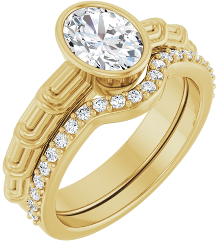 Sužadėtuvių Žiedas „Solitaire“ 585 Geltonojo Aukso Oval 8mm x 6mm (6)