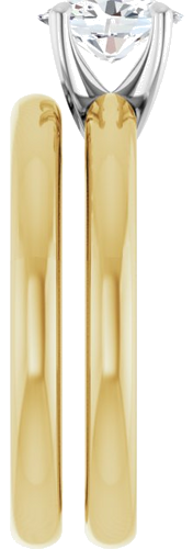 Sužadėtuvių Žiedas „Solitaire“ 585 Baltojo Ir Geltonojo Aukso Oval 7mm x 5mm (9)