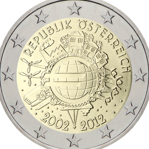 2012 Austria Ten years of the euro (TYE) 2 euro coin (3)