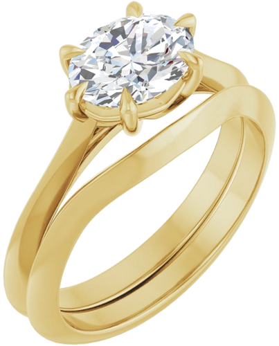 Sužadėtuvių Žiedas „Claw-Prong Solitaire“ 14k yellow gold Oval 8mm x 6mm (6)