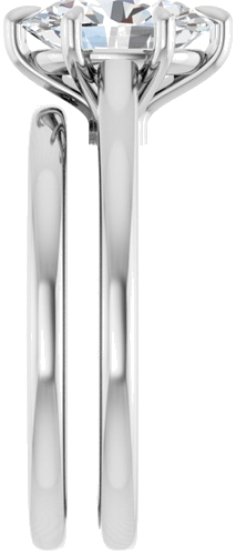 Sužadėtuvių Žiedas „Claw-Pong“ 14k white gold Oval 9mm x 7mm (9)