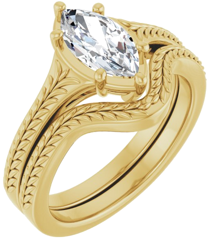 Sužadėtuvių Žiedas „Solitaire“ 14k yellow gold Marquise 9.5mm x 5mm (6)