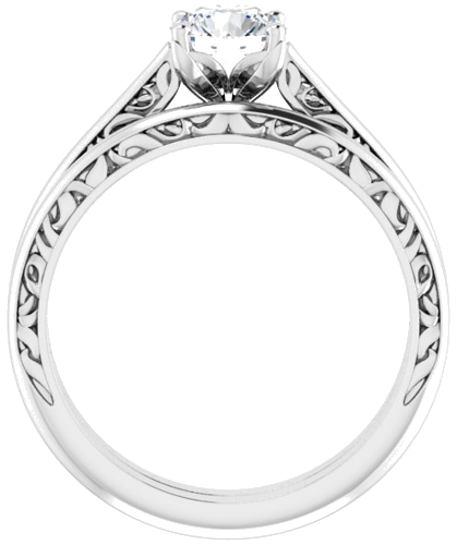 Sužadėtuvių Žiedas „Solitaire Sculptural“ 14k white gold Round 5.8mm (7)