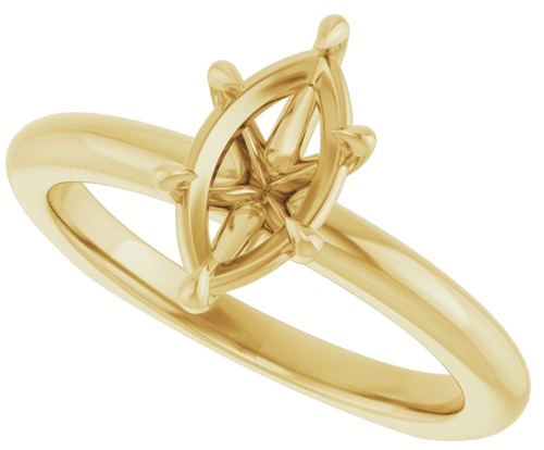 Sužadėtuvių Žiedas „Claw-Prong Euro Shank“ 14k yellow gold Marquise 9.5mm x 5mm (5)
