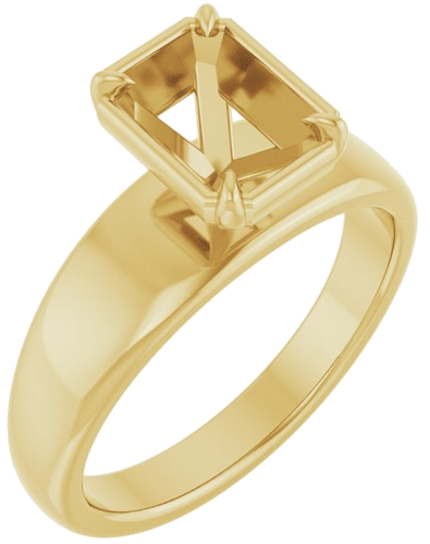 Sužadėtuvių Žiedas „Claw-Prong Solitaire Bezel-Style“ 14k yellow gold Emerald 7.5mm x 5.5mm (1)