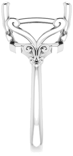 Sužadėtuvių Žiedas „Solitaire“ 14k white gold Emerald 12mm x 10mm (4)