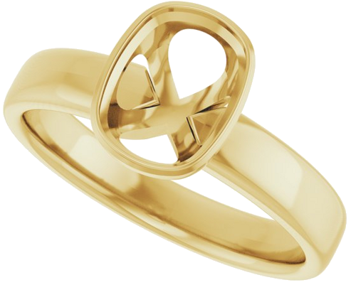 Sužadėtuvių Žiedas „Bezel-Set Solitaire“ 14k yellow gold Elongated Cushion 8mm x 6mm (5)