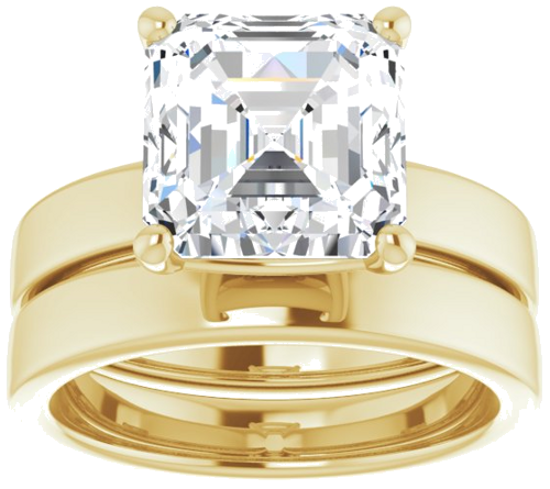 Sužadėtuvių Žiedas „Solitaire“ 14k yellow gold Asscher 9mm (8)