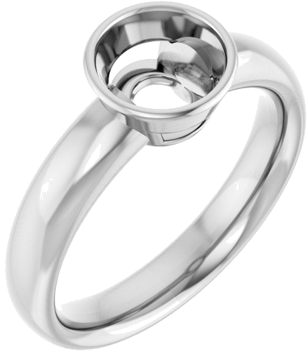 14K White 6.5 mm Round Engagement Ring Mounting (1)
