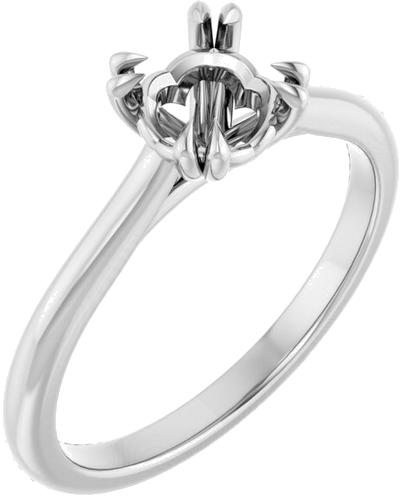 Sužadėtuvių Žiedas „Double Claw-Prong“ 950 Platinos Round 6mm (1)