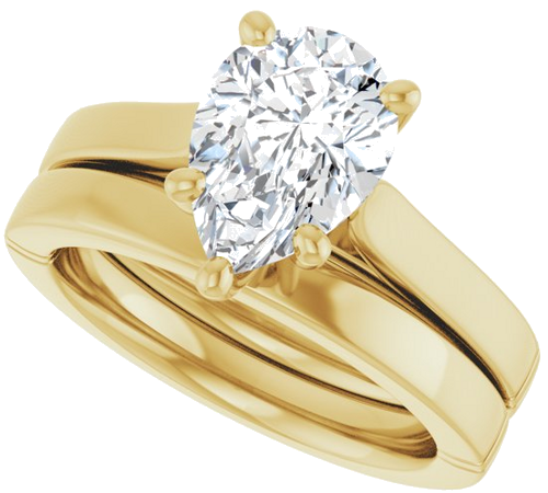 Sužadėtuvių Žiedas „Solitaire“ 14k yellow gold Pear 10mm x 7mm (10)
