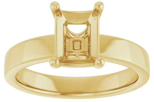 Sužadėtuvių Žiedas „Solitaire“ 18k yellow gold Emerald 8mm x 6mm (3)