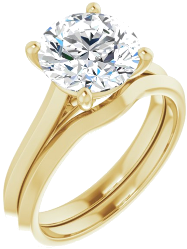 14K Yellow 8.8 mm Round Solitaire Engagement Ring Mounting (6)
