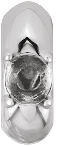 Sterling Silver 3 mm Round Miniature Birthstone Slide Pendant Mounting (1)