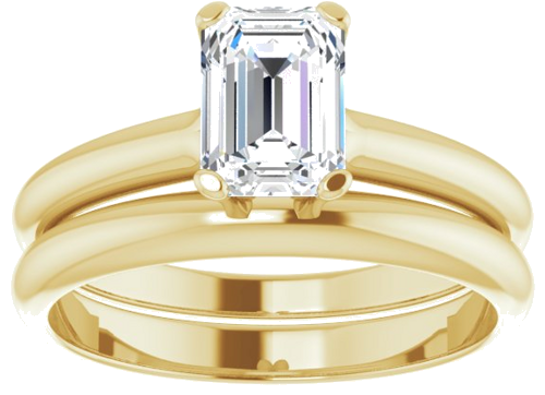 14K Yellow 7x5 mm Emerald Solitaire Engagement Ring Mounting (8)