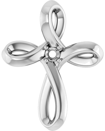 Sterling Silver 1.5 mm Round Cross Pendant Mounting (1)