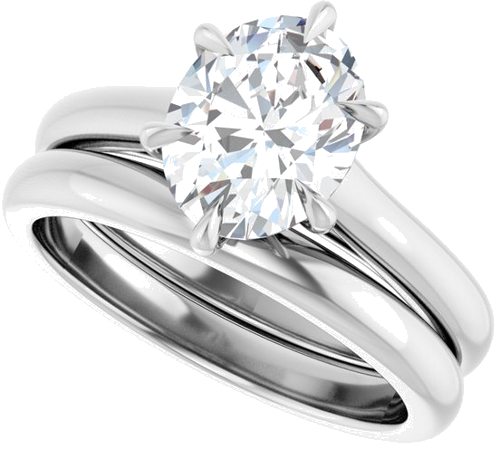 Sužadėtuvių Žiedas „Claw-Prong“ 14k white gold Oval 9mm x 7mm (10)